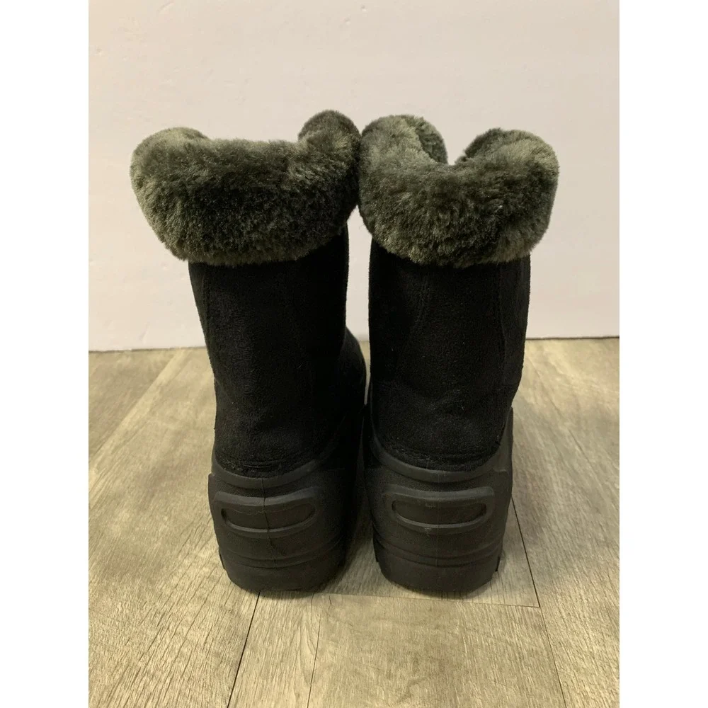 Itasca Snowslide Winter Boots 3M Thinsulate Waterproof Warm Black Fur Shoes 8